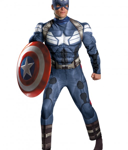 Adult Captain America Movie 2 Classic Muscle Costume