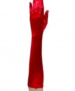 Elbow Length Red Gloves