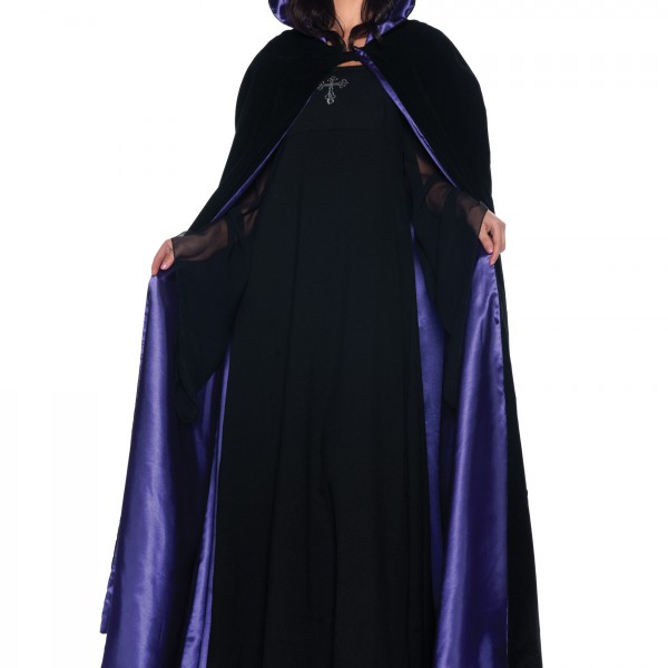 Deluxe Velvet and Purple Satin Long Cape - Halloween Costume Ideas 2019