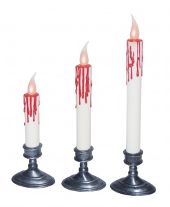 Set of 3 White Blood Dripping Candles