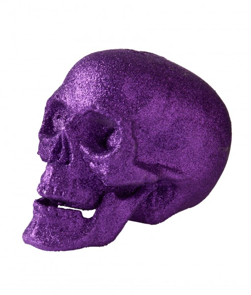 7 Large Purple Glitter Skull