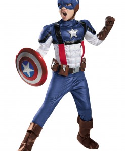 Boys Retro Captain America Prestige Costume