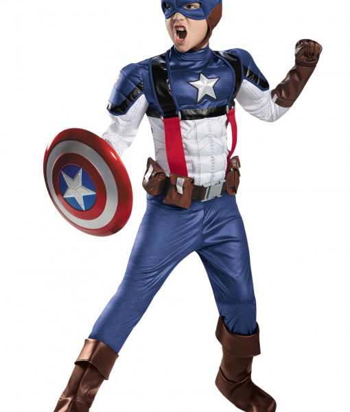 Boys Retro Captain America Prestige Costume