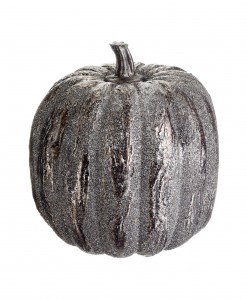 6 inch Silver Glittered Pumpkin