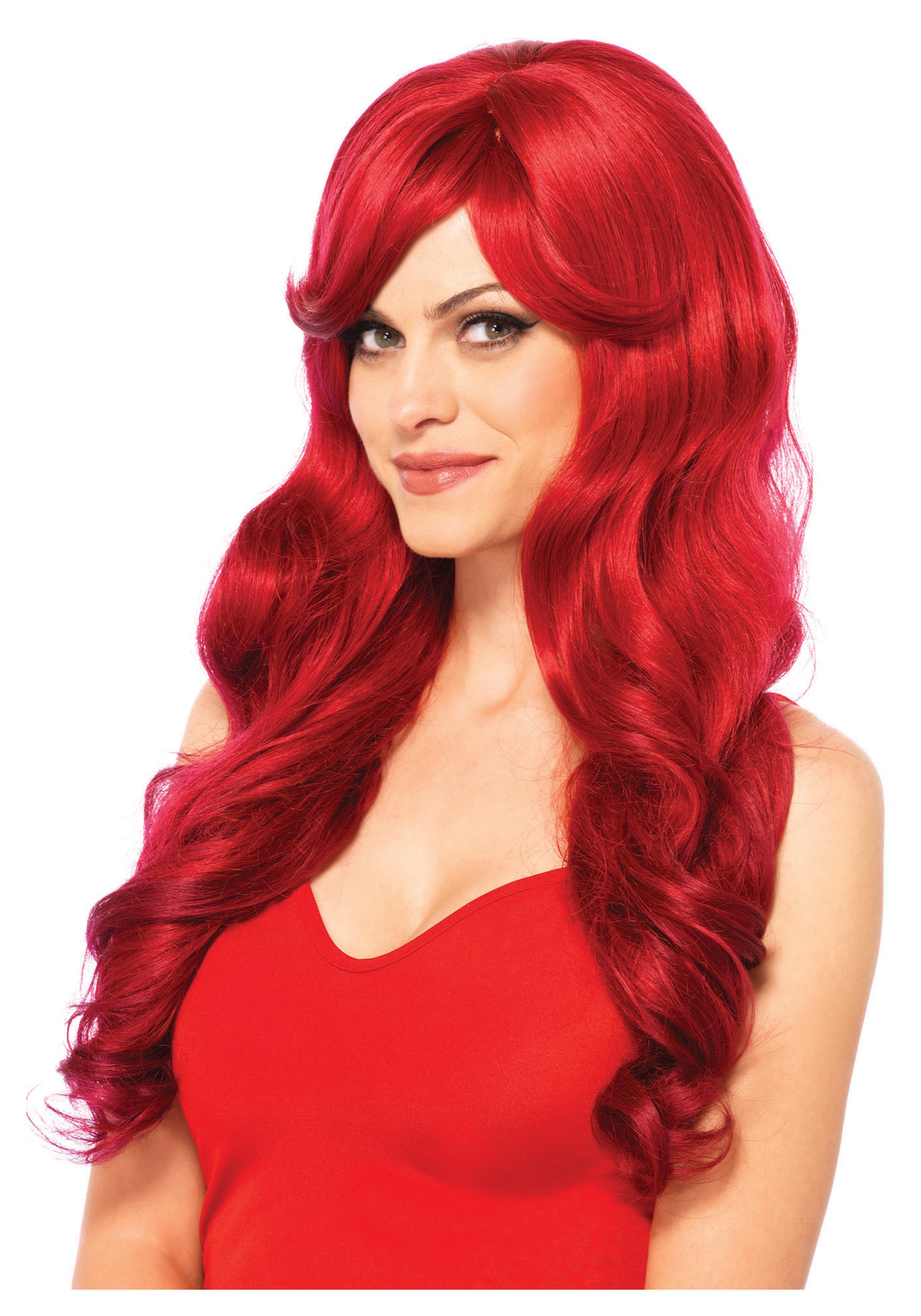 red long wig halloween