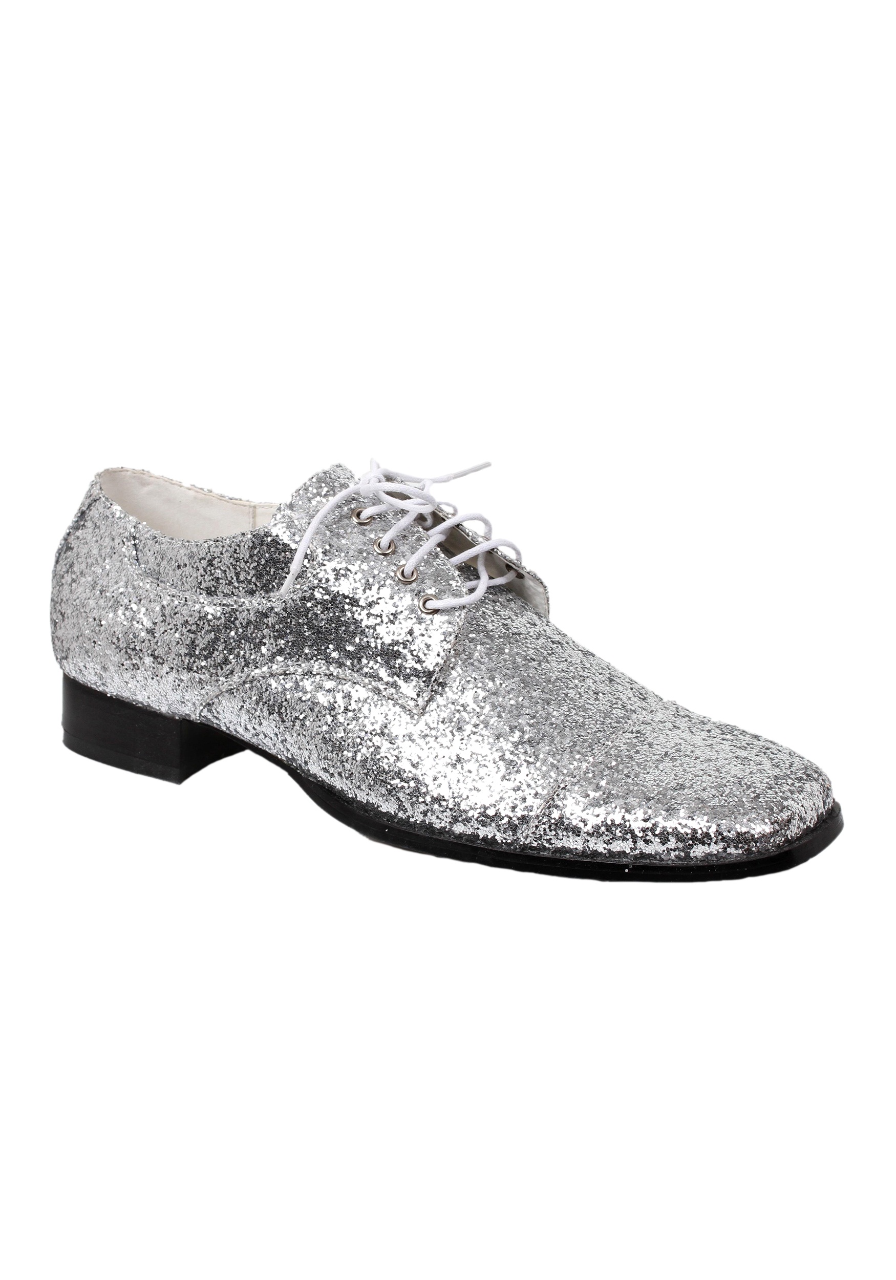 Men's Silver Glitter Disco Shoes 