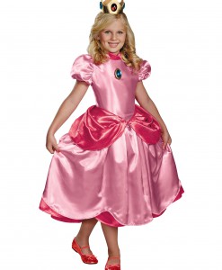Girls Deluxe Princess Peach Costume
