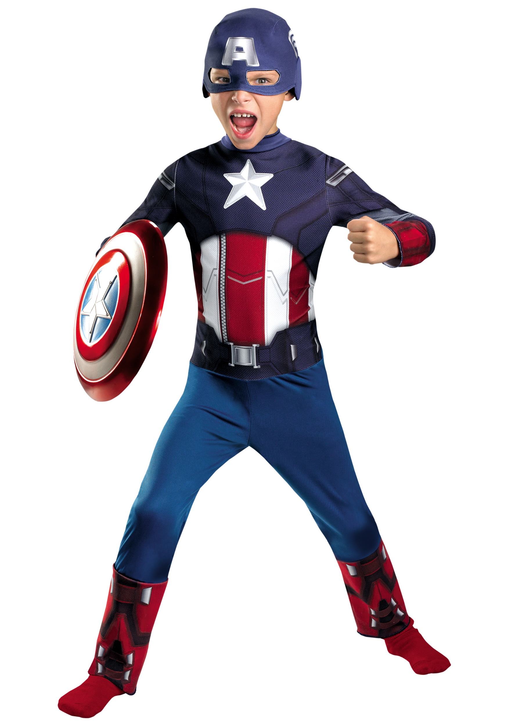 Captain America Marvel Avengers Fancy Dress Costume Boys Kids Superhero Outfit 