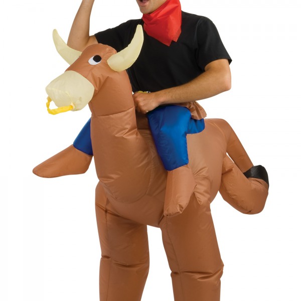 Details about   Mens Inflatable Bull Rider Cowboy Costume Matador Spanish Bull Fighter Halloween