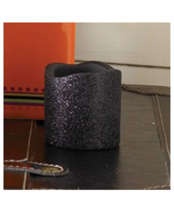 2 Inch Black Glitter LED Candle