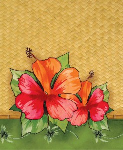 Bamboo Weave Luau Plastic Tablecover