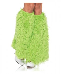 Furry Green Leg Warmers (Adult)