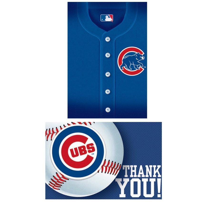 Chicago Cubs Baseball Invitation and Thank You Combo (8 each