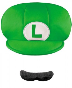Super Mario Brothers Luigi Kids Hat Mustache
