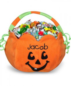 Pumpkin Embroidered Plush Treat Pail