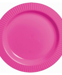 Bright Pink Premium Plastic Banquet Dinner Plates (16 count)
