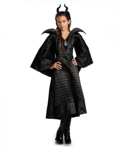 Maleficent Christening Deluxe Black Girls Dress Costume