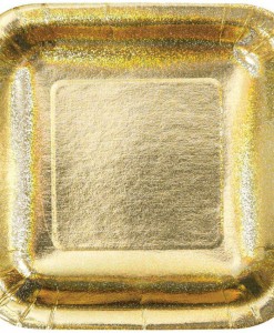 Glitz Gold Square Dessert Plates (8)