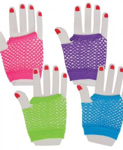 Neon Fishnet Fingerless Wrist Glove