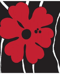 Red and Black Printed Lunch Napkins (16)