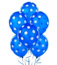 Navy with White Polka Dot 11 Latex Balloons (6 count)