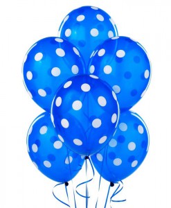 Navy with White Polka Dot 11 Latex Balloons (6 count)