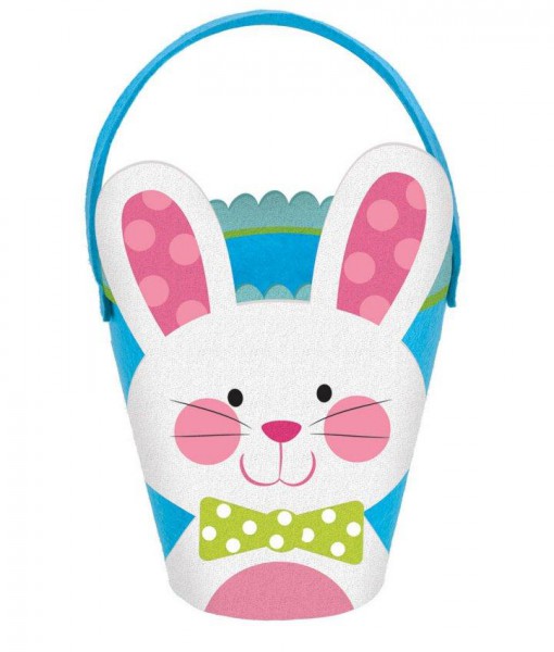 Easter Felt Bunny Bucket - Blue