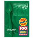 Festive Green Big Party Pack - Spoons (100 count)