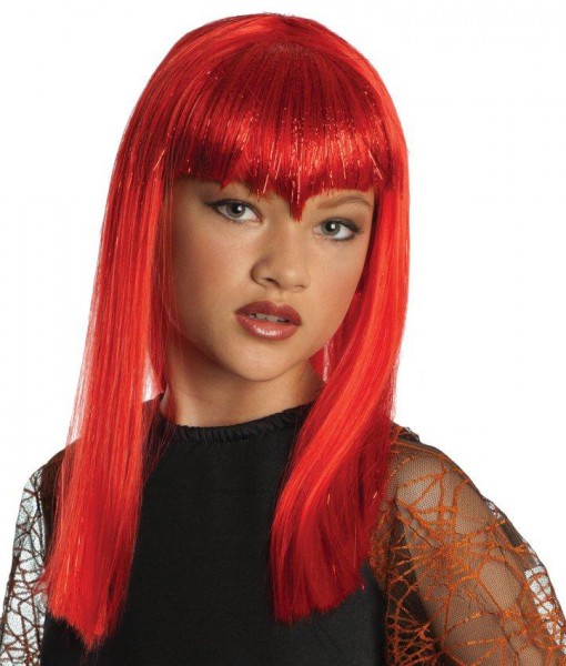 Glitter Vamp Red Child Wig