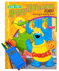 Sesame Street Halloween Jumbo Coloring Book and Crayons Set