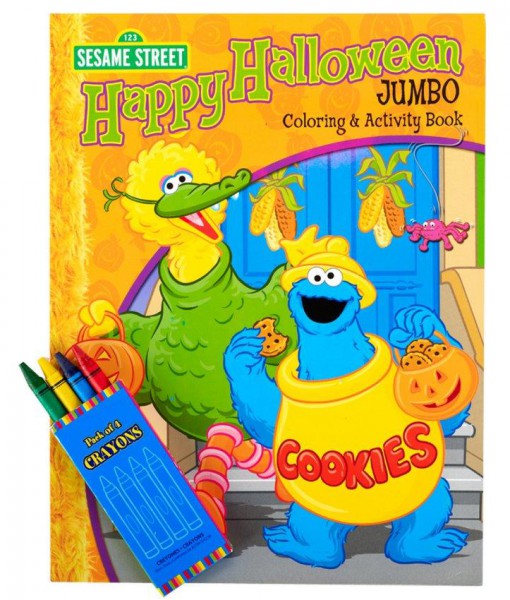 Sesame Street Halloween Jumbo Coloring Book and Crayons Set