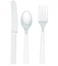 Frosty White Forks  Knives Spoons (8 each)