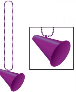 Beads with Megaphone Medallion - Purple