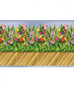 30' Tropical Flower Bamboo Wall Border Roll