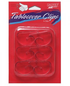 Clear Plastic Tablecover Clips (6 count)