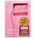 New Pink Big Party Pack - Spoons (100 count)