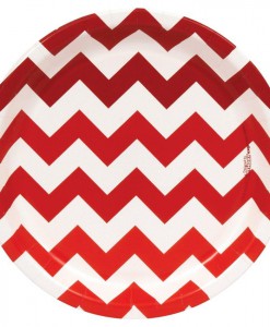 Chevron Red Dessert Plates (8 count)