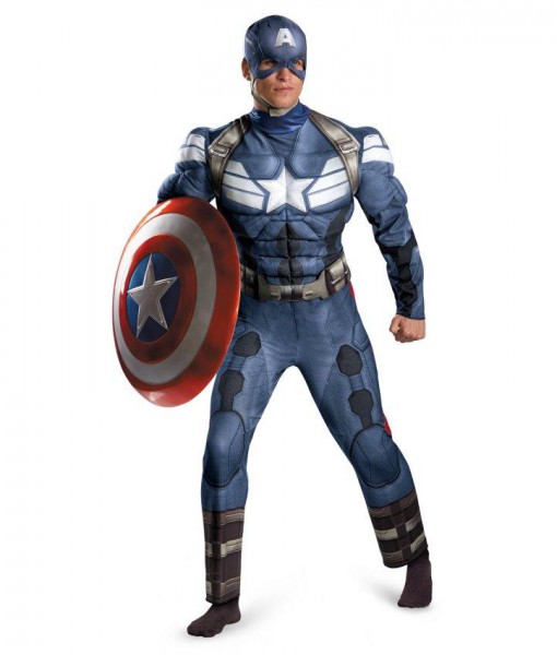 Captain America The Winter Soldier - Captain America Muscle Chest Plus Size Costume