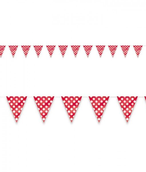 Red and White Dot Flag Banner
