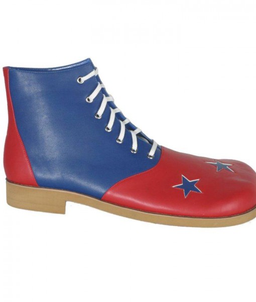 Red And Blue With Stars Clown Adult Shoes