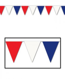 Red  White  and Blue 30' Outdoor Pennant Banner