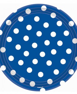 Blue Polka Dot Banquet Dinner Plates (18 count)