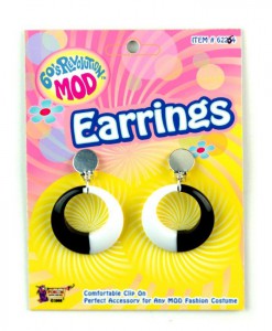 Mod Black and White Hoop Earrings