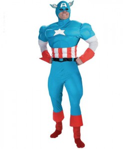 Captain America Deluxe Muscle Adult Costume