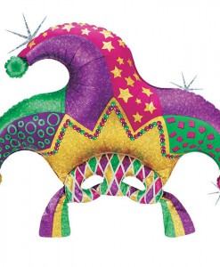 Holographic Mardi Gras Mask 37 Foil Balloon