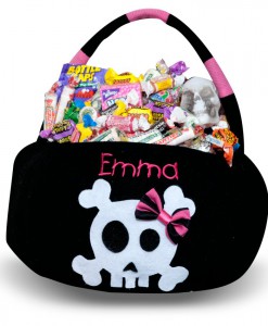 Skull Embroidered Plush Treat Pail